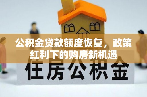 陵城公积金贷款额度恢复，政策红利下的购房新机遇