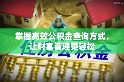 陵城掌握高效公积金查询方式，让财富管理更轻松